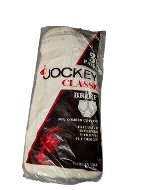 VTG Jockey Classic Briefs 3-Pack Mens Underwear Size 36 100% Cotton 1987